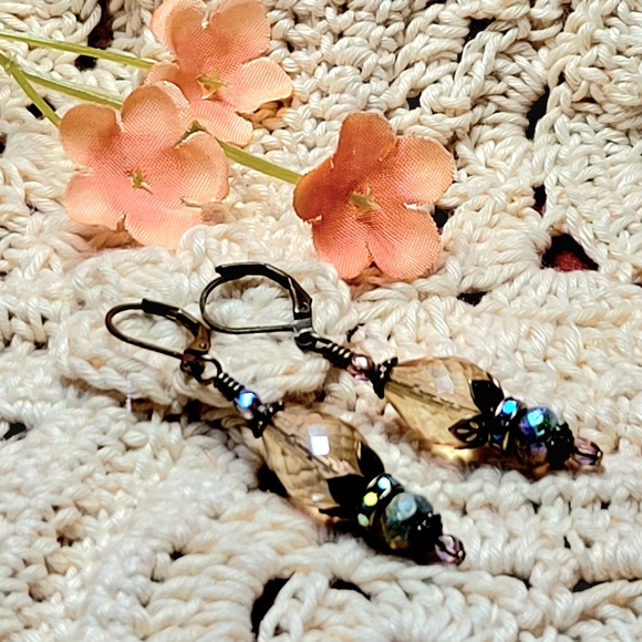 Romantic Victorian drop earrings new handmade - Picture 11 of 12